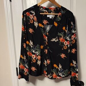 Amour Vert Floral Black Blouse